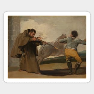 Friar Pedro Shoots El Maragato as His Horse Runs Off by Francisco Goya Sticker